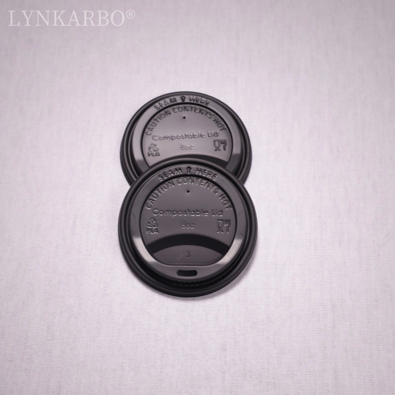 Nắp cốc uống trực tiếp CPLA 80mm màu đen