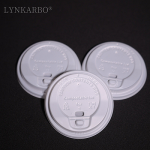 Nắp cốc lật màu tự nhiên dùng một lần CPLA 80mm